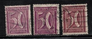 GERMANY Scott # 143 Used x 3- Numeral Issue - 3 Different Shades