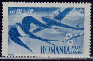 Romania, 1945, Swallow and Plane, sc#CB15, MNH