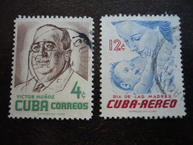 Stamps - Cuba - Scott#557,C134 - Used Set of 2 Stamps