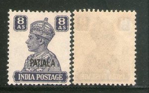 India PATIALA State 8As KG VI Postage SG 114 / Sc 113 Cat £5 MNH