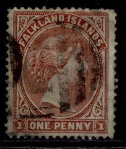 FALKLAND ISLANDS QV SG11, 1d claret, USED. Cat £425. NO WMK