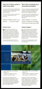 CANADA 2005 DUCK STAMP ARTIST SIGNED IN FOLDER AS ISSUED HARLEQUIN DUCKS