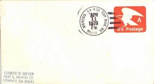 United States California Red Top Rur. Br. Merced 1979 4-bar  Postal Stationer...