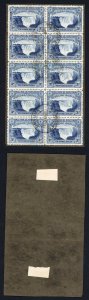 Southern Rhodesia SG18 3d Deep Ultramarine Block of 10 Used