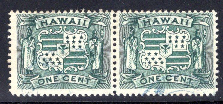 Hawaii #80, used pair, light Kahului cancel