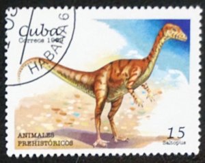 CUBA Sc# 3989  DINOSAURS prehistoric  SALTOPUS  15c  1999 used cto