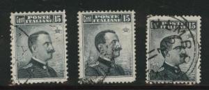 Italy Scott 93, 111 and 123 used 23,24 and 25mm varieties