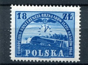 POLAND 1948 EUROPEAN RAIL CONFERENCE SCOTT 435 PERFECT MNH QUALITY