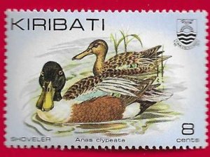 KIRIBATI SCOTT#389 1982 8c NORTHERN SHOVELER DUCK - MNH