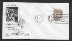 Just Fun Cover United Nations #25 FDC Artcraft Cachet (my5674)