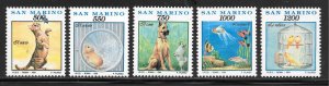 San Marino Scott 1237-41 MNHOG - 1991 House Pets Set - SCV $5.90