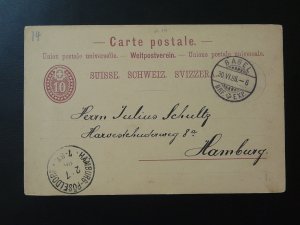 postal stationery card Switzerland 1886