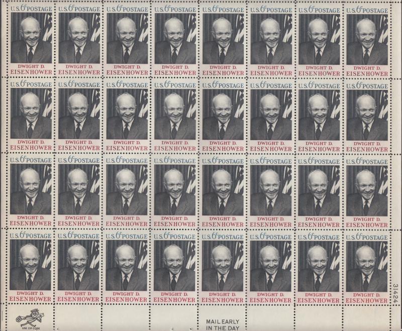 US #1383  Dwight Eisenhower   Full sheet of 40  MNH