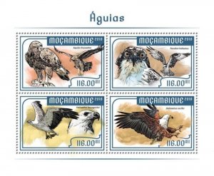 Mozambique - 2018 Eagles, Osprey, African Fish - 4 Stamp Sheet - MOZ18220a2