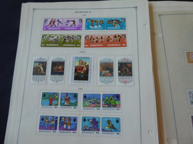 Dominica 1937-1972 Mint Stamp Collection on Scott International Alb Pgs