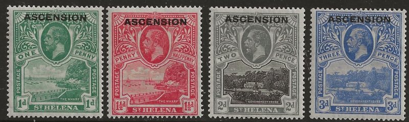 Ascension 2-5  1933  4 values  fvf mint  hinged