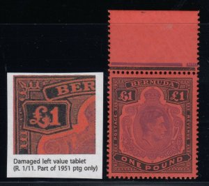 Bermuda, SG 121da, MNH Damaged Left Value Tablet variety