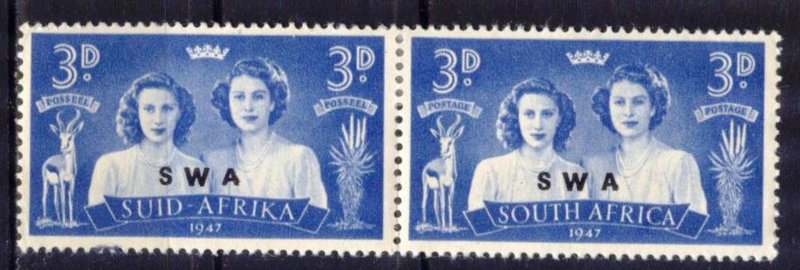 South West Africa SWA 1947 Royal Family Antelopes Pair MH