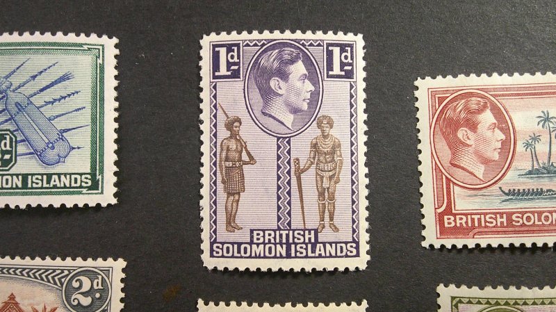 British Solomon Islands 1939-51 Scott# 67-79 + 72a CPL Mint VF-XF VLH set of 14