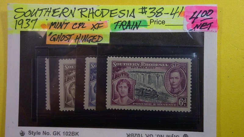 Southern Rhodesia 1937 Scott# 38-41 Mint XF Ghost Hinged CPL set of 4