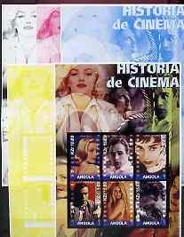 Angola 2002 History of the Cinema #04 large imperf sheetl...