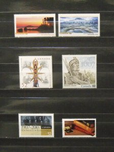 5245   CANADA   MNH # 2223i, 2224i, 2225i, 2226, 2227, 2228       CV$ 10.00