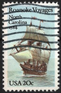 SC#2093 20¢ Roanoke Voyages Single (1984) Used