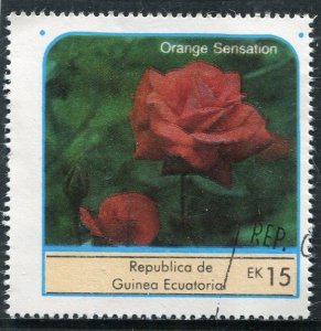 Equatorial Guinea 1976 ROSES ORANGE SENSATION 1 value Perforated Fine Used