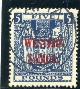Samoa 1935 KGV £5 indigo-blue very fine used. SG 194. Sc 180.