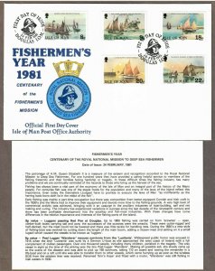 Isle of Man # 184 - 188 , Fishermen's Year FDC - I Combine S/H