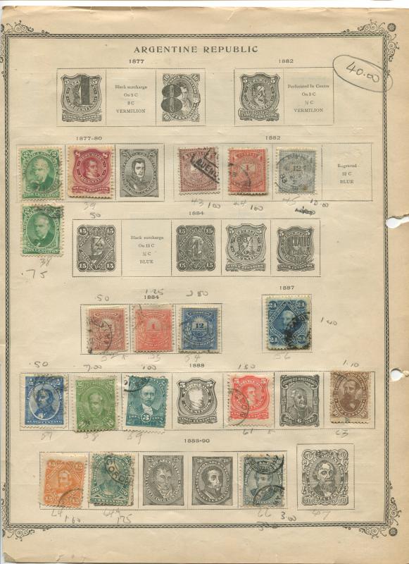 STAMP STATION PERTH Argenti # Various Selection of 52 Stamps Mint /Used 1877-91