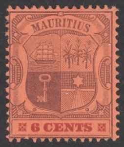 Mauritius Sc# 132 MH 1906 6c Coat of Arms