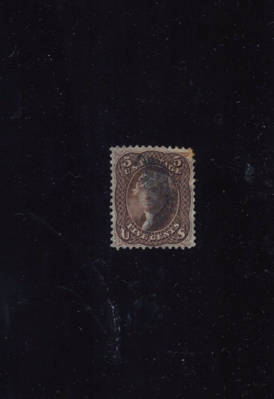 US Stamp #76   Five cent Jefferson  (Repaired filler)⭐⭐⭐⭐⭐