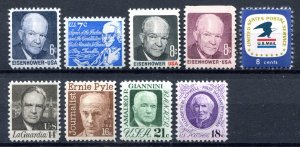 US 1970. Eisenhower issue. Complete set of 9. Mint (NH). Sc#1393-1400.