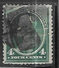 US# 211 4c Jackson, blue green  U) CV$25.00