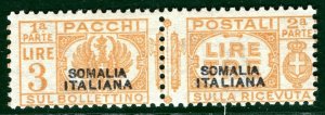 Italy Colonies SOMALIA Parcel Post Scott.Q8 3L (1917) Mint MNH c$135 2GGREEN51