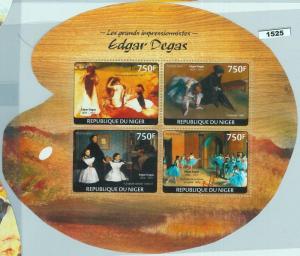 1525 - NIGER, ERROR, 2014 MISSPERF SHEET: Edgar Degas, Art