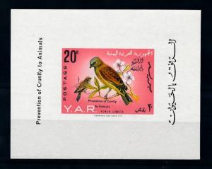 [70234] Yemen YAR 1966 Bird Overprint Prevention Cruelty Souvenir Sheet MNH