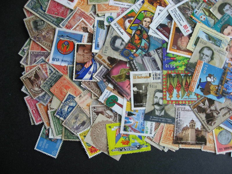 El Salvador scrap pile (duplicates, mixed cond) of 295, worth checking out!