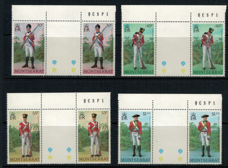 Montserrat #393-6* NH Gutter Pairs  CV $3.70+