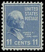 PCBstamps   US # 816 11c James K. Polk, 1938, MH, (1)