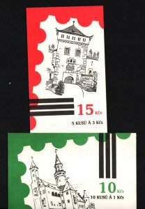 CZECHOSLOVAKIA 1991 CASTLES 2 BOOKLET WITH 10 STAMPS MNH