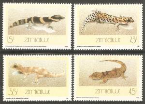 ZIMBABWE Sc# 578 - 581 MNH FVF Set-4 Geckos Lizards