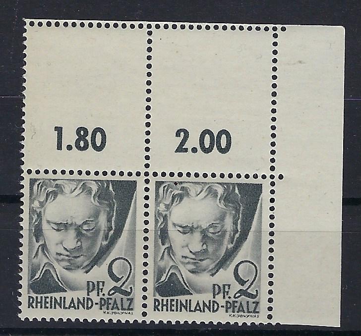Germany - under French occupation Scott # 6N1; mint nh, pair, var size