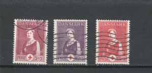 Denmark  Scott#  B9-B11  Used  (1939-40 Queen Alexandrine)