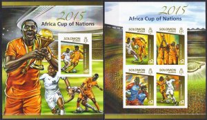 Ss1451 ! Imperf 2015 Solomon Islands Football African Cup #3087-90+Bl399 Mnh