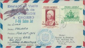 87434 - PERU - Postal History - SPECIAL  FLIGHT:  Lima - Talara SIGNED 1956