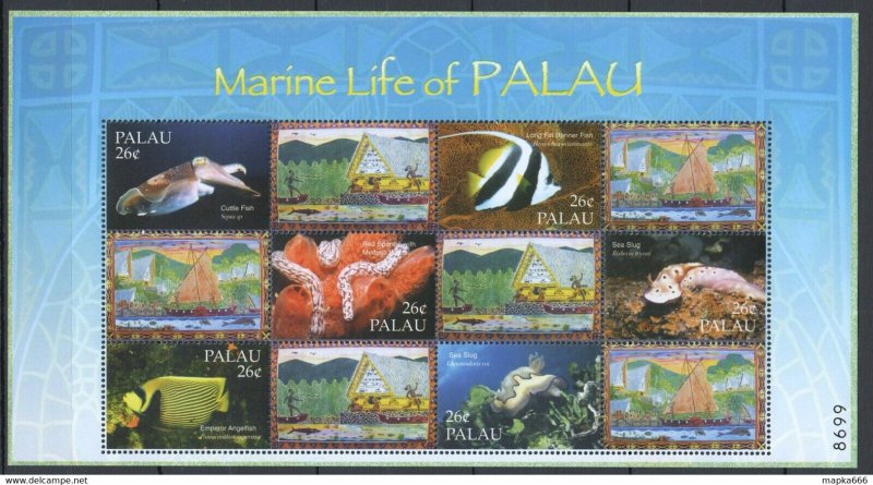 2002 Palau Fish & Marine Life Of Palau 1Sh ** Stamps Pk099