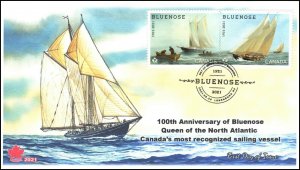 CA21-041, 2021,Bluenose, First Day of Issue, Pictorial Postmark, 100th Anniversa