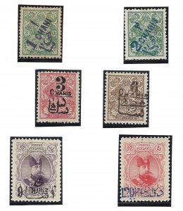 Iran/Persia 1903/04  Full Set, SC 364-365-366-400401-402  Certified M. Sadri